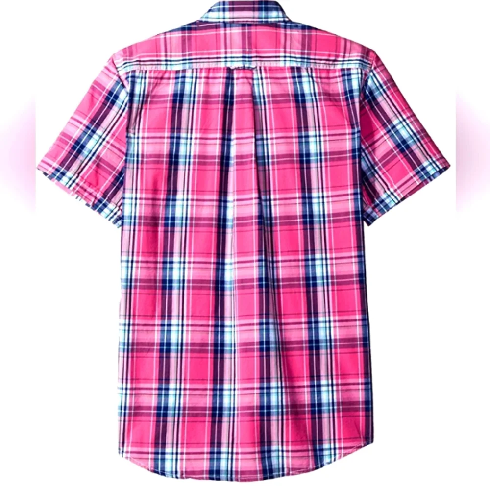 IZOD Plaid Check Button down Short Sleeve Dress Shirt NWT - Picture 2 of 8